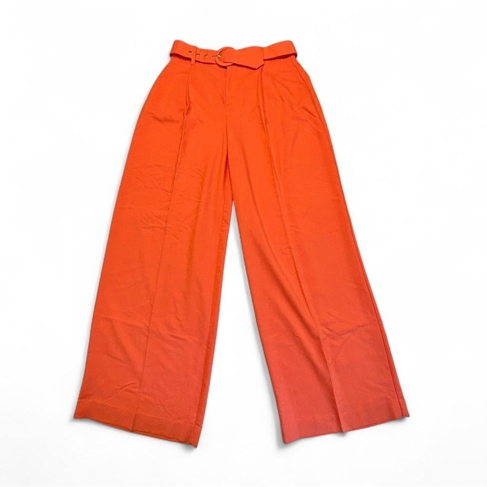 House of Harlow 1960 Wide Leg Belted Pants Size 8 Coral High Waist Retro Chic
